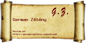 German Zétény névjegykártya